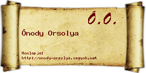 Ónody Orsolya névjegykártya